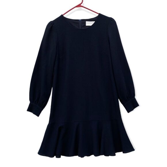 Goat Gwen Fluted Wool-crepe Mini Dress Black - Picture 2 of 9